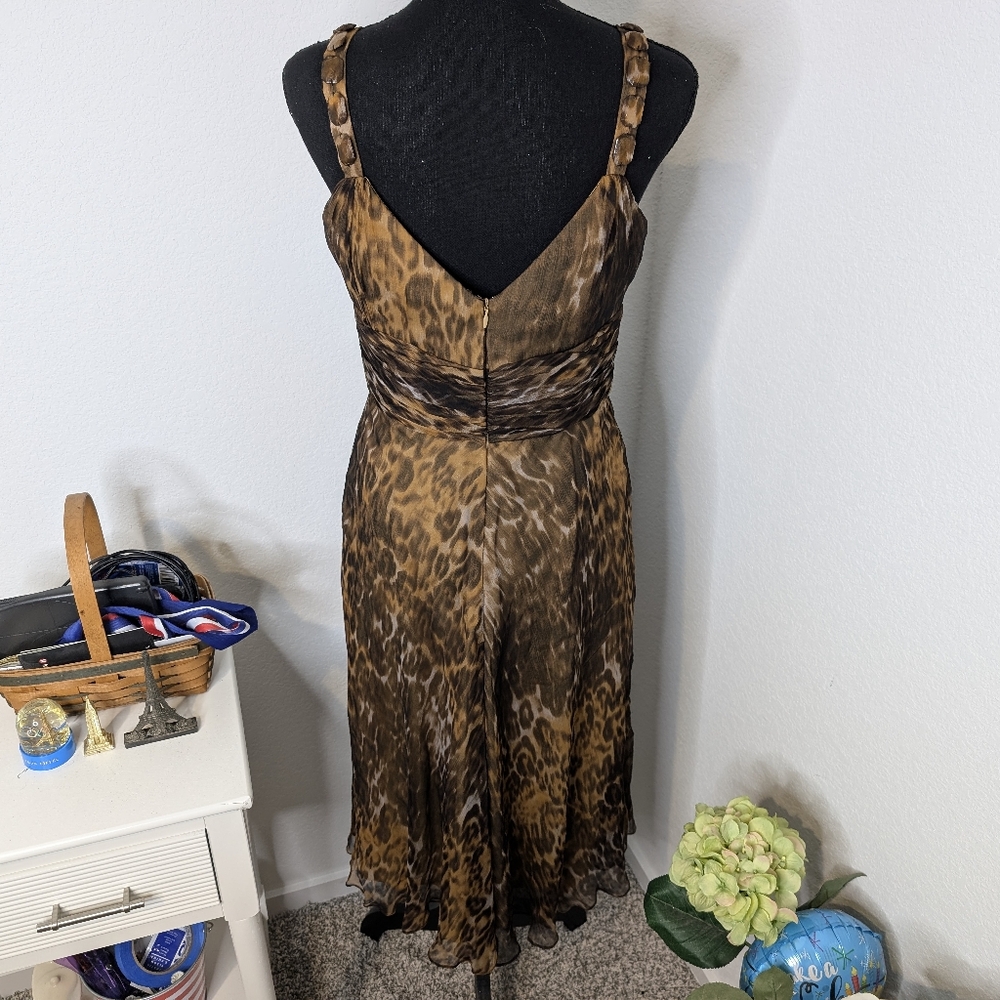 💘 Badgley Mischka leopard print silk evening dress - Picture 2 of 5
